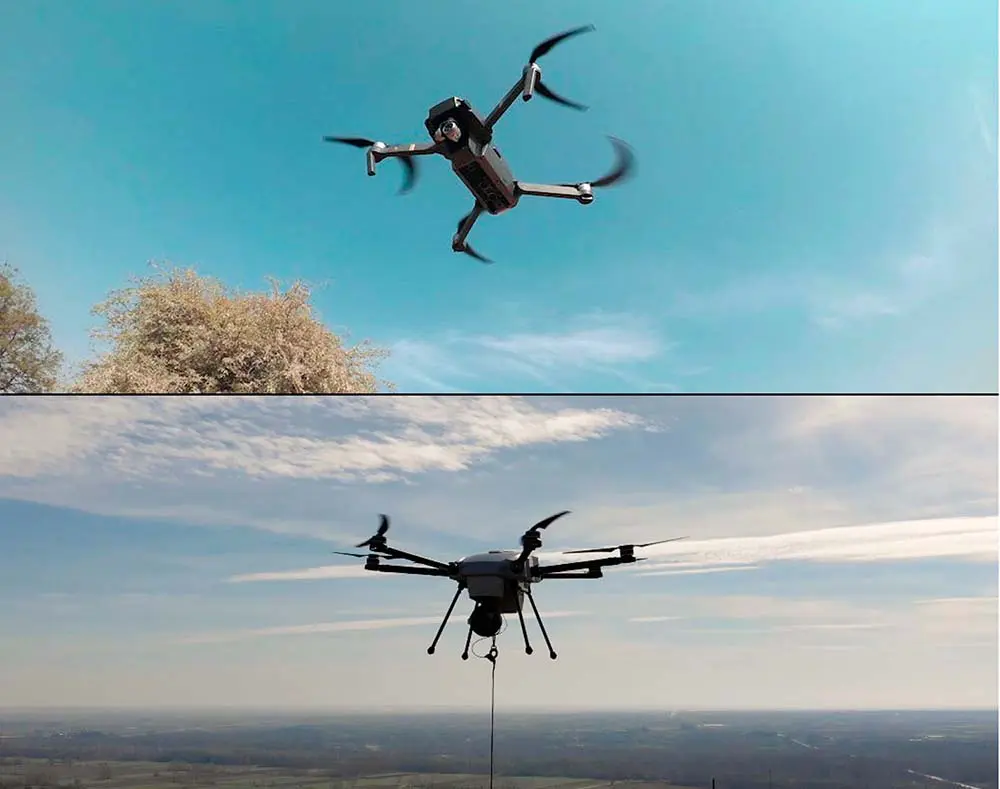 Dron na uwięzi oraz klasyczny dron